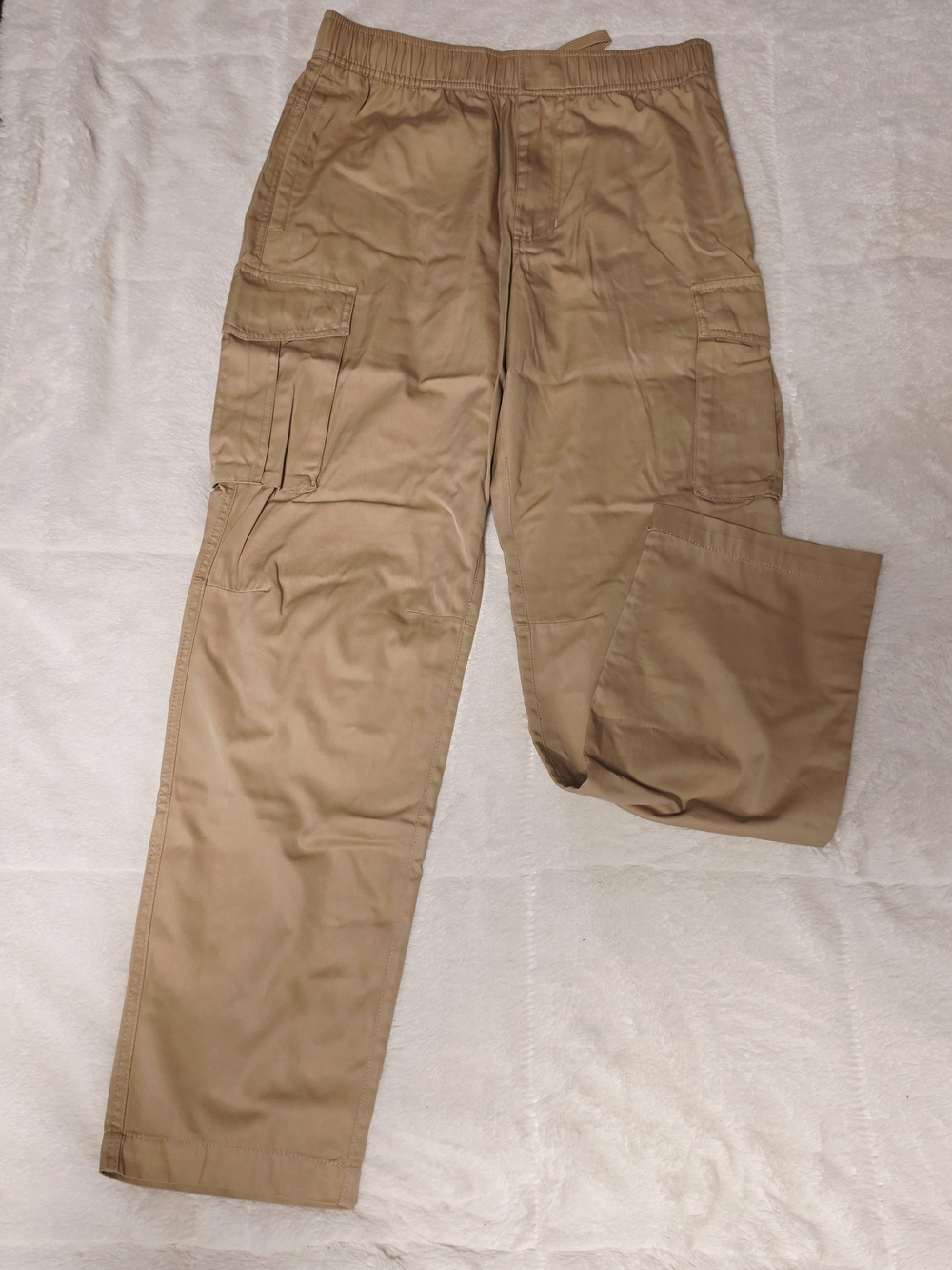 Men's Cargo Pants with Elastic Waist in Tan